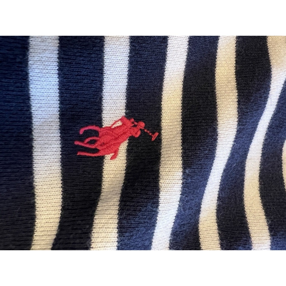 Ralph Lauren Hoodie Cotton Viscose Navy Striped Nautical Preppy Zip Up S/P - Picture 4 of 14